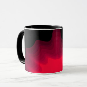 Taza Ondas negras y rojas pintura abstracta