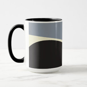 Taza Ondas simples 2 en negro, gris y crema