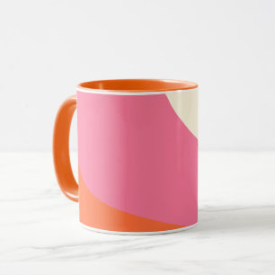 Taza Ondas simples - rosa, Naranja y crema