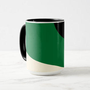 Taza Ondas simples - Verde, Crema y Negro