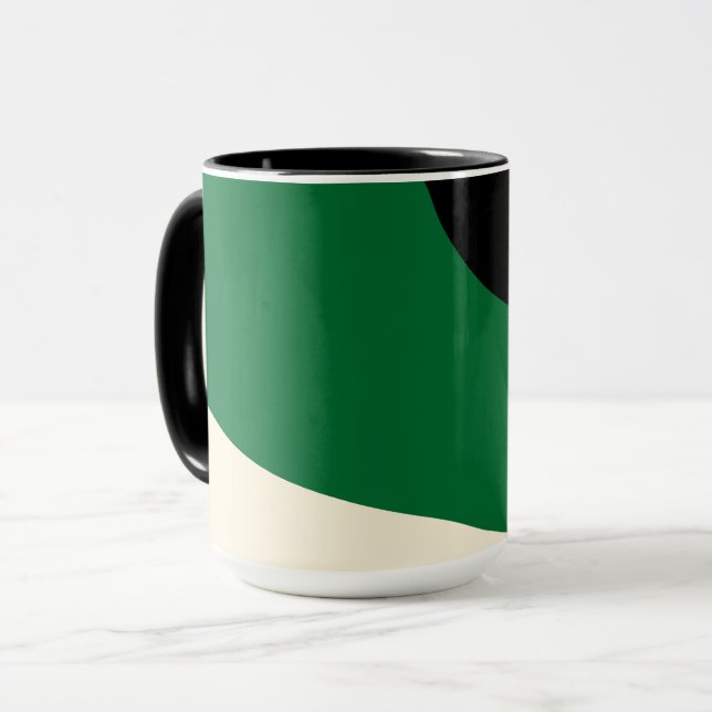 Taza Ondas simples - Verde, Crema y Negro (Anverso izquierdo)