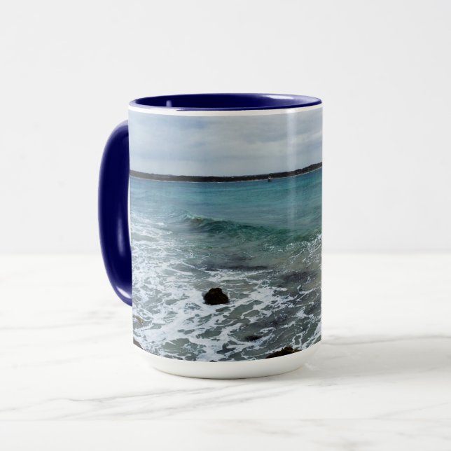 Taza Ondas Y Barcos De Pesca En El Océano, (Anverso izquierdo)