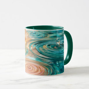 Taza Ondulaciones de Tranquilidad Armonía de Agua Abstr