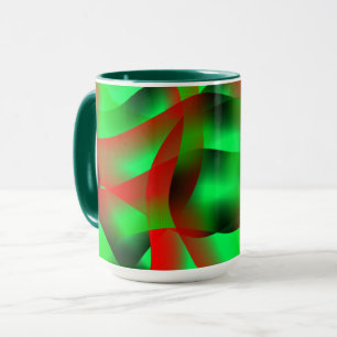 Taza ¿Ondulaciones de verde lima y rojo transparente, c