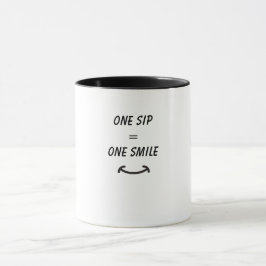Taza "One Sip One Smile" Feliz café Mug