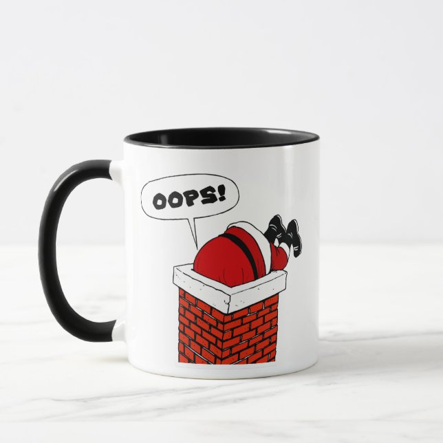 Taza Oops Santa atascado en la chimenea (Izquierda)