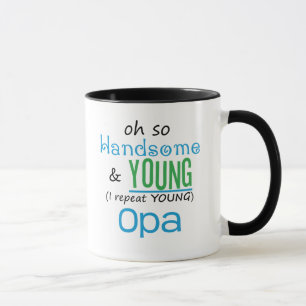 Taza Opa hermoso y joven