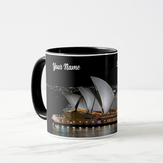 Taza Ópera de Sydney, por Night, Australia, Foto (Anverso izquierdo)