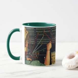 Taza Operador de centralita telefónica, empresa vintage