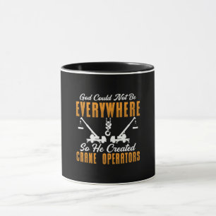 Taza Operador de grúas Dios no puede ser trabajador de