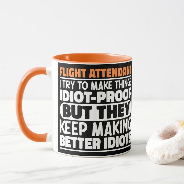 Taza Operador De Vuelo Intento Hacer Cosas Graciosas (Con donut)
