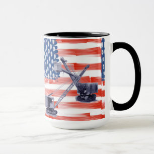 Taza Operadores de Bandera Rojo Blanco y Azul Americano