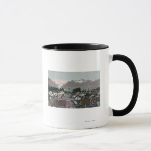 Taza Opinión aérea del CityValdez, AK del verano