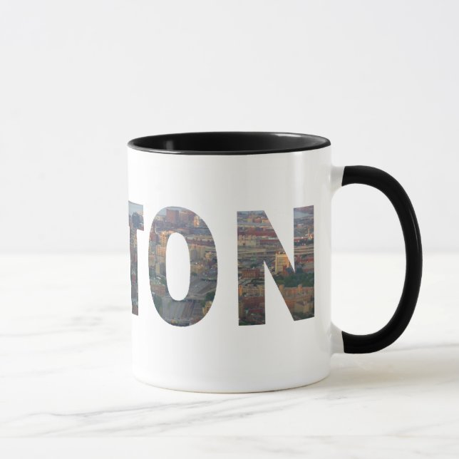 Taza Opinión de Boston en letras (Derecha)