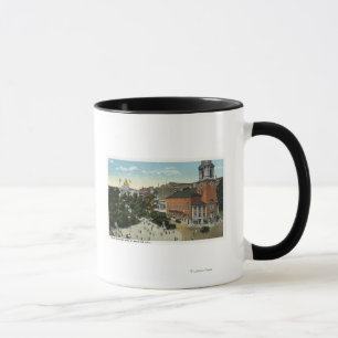 Taza Opinión de la calle de la casa y del parque del