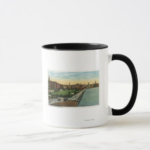 Taza Opinión del lavabo y de la explanada del río