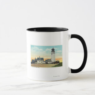 Taza Opinión del norte del faro de la montaña de Truro