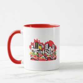 Taza Opiniones de la ciudad de graffiti de Trinidad