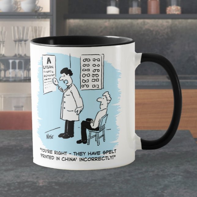 Taza Optician haciendo una prueba ocular (Subido por el creador)