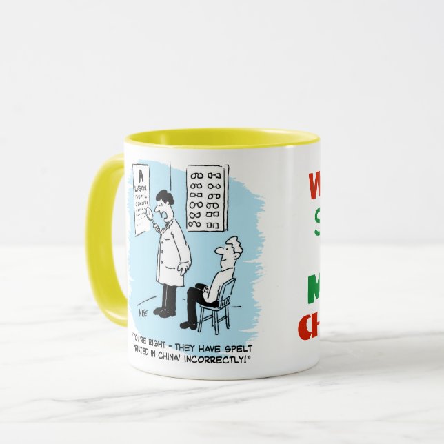 Taza Óptico realizando una prueba de vista (Anverso izquierdo)