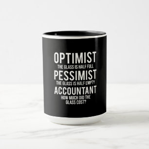 Taza Optimista regalo de vestuario de vidrio de pessimi