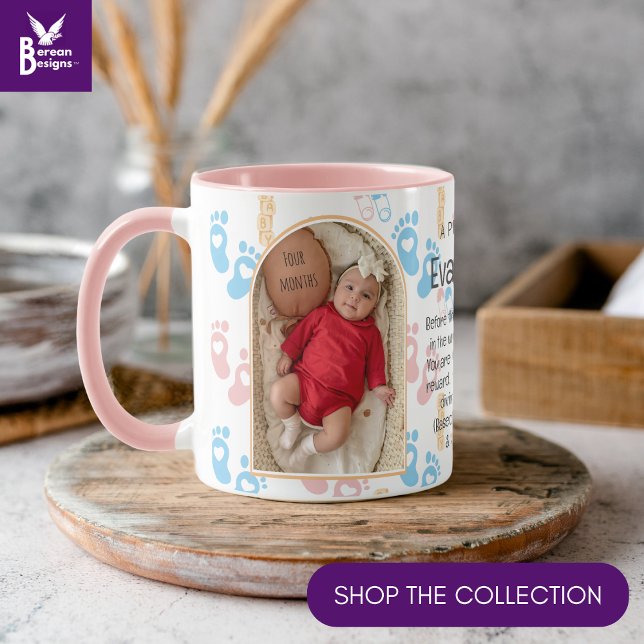Taza Oración cristiana personalizada Keepsake Baby Phot (Cute new baby photo keepsake mug with CUSTOMIZABLE Christian prayer and photo. Ideal for new parents)