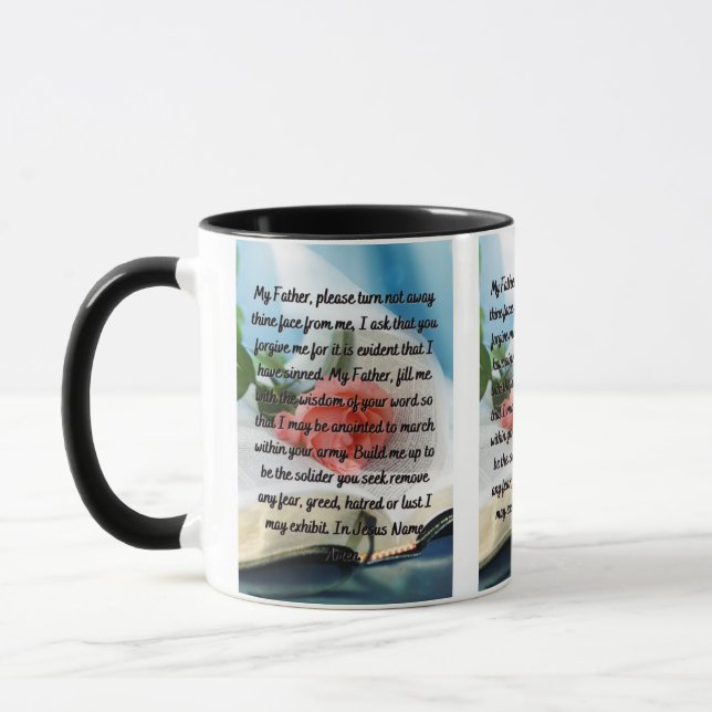 Taza Oración de perdón de Dios: Mug de dos tonos (Izquierda)