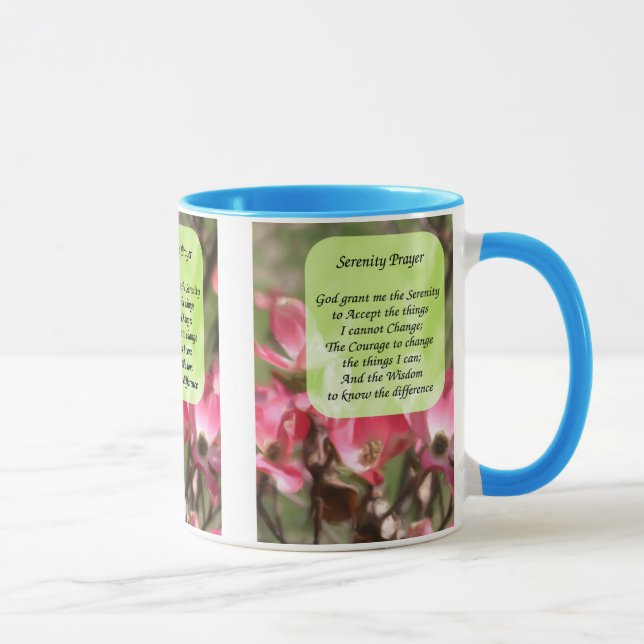 Taza Oración de serenidad Flores de dogwood Mug motivac (Derecha)