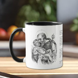 Taza Oración religiosa de protección San José Vintage M