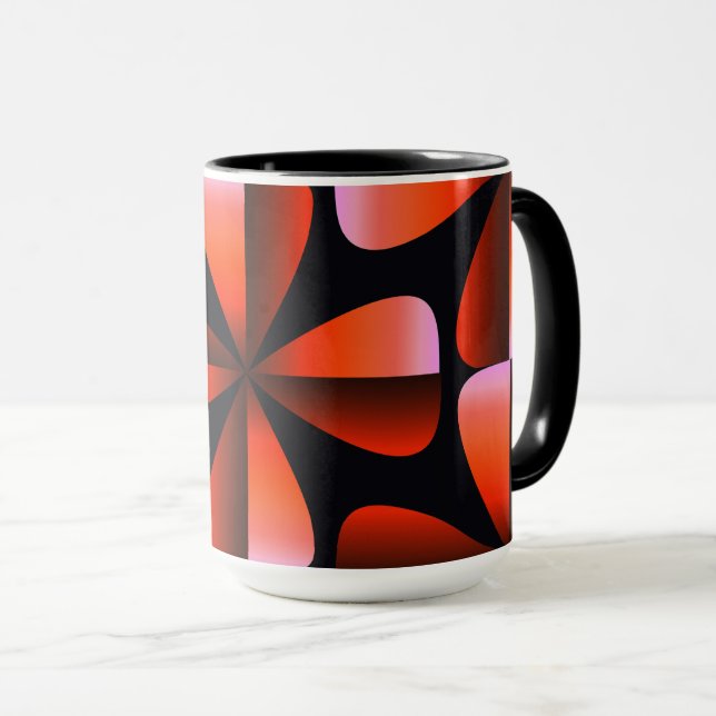 Taza Orange and Black Minimalist Abstract (Anverso derecho)