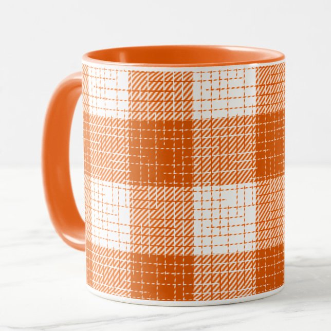 Taza Orange and White Bold Checkered Plaid Design  (Subido por el creador)