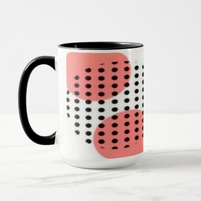 Taza Orange Circles with Black Polka Dots pattern (Izquierda)
