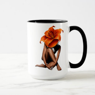 Taza Orange Lily Woman Art Mug