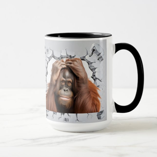 Taza orangután atrapado en una pared (Derecha)