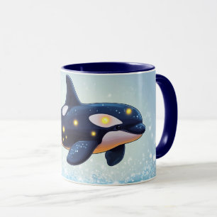 Taza Orca Estilo Dibujo Animado Vibrante Colorido Lindo