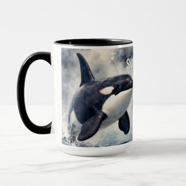 Taza Orca Tormentosa olas Personalizadas (Izquierda)