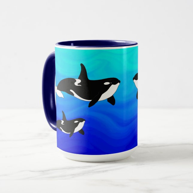 Taza Orcas - 15 oz.Mezcla de combinación (Anverso izquierdo)