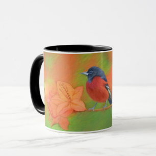 Taza Orchard Oriole Songbird Pintura original de aves