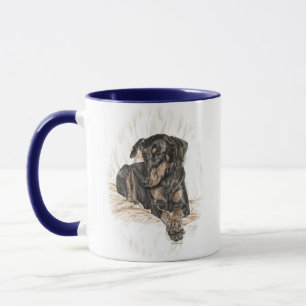 Taza Orejas naturales del perro Doberman