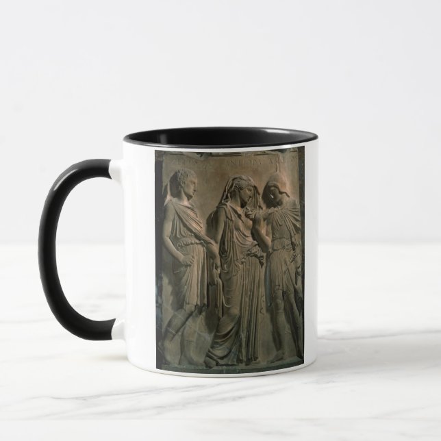 Taza Orfeo, Eurydice y Hermes (mármol) (Izquierda)