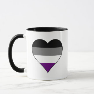 Taza Orgullo asexual Corazón Arcoiris ~ As | Demi | Gri