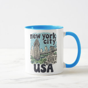 Taza Orgullo de la ciudad de Nueva York Cool Skyline Bo