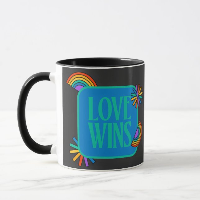 Taza Orgullo- el amor gana. Gay rainbow lgbtq (Izquierda)