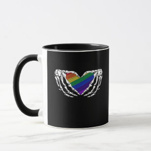 Taza Orgullo - Manos esqueléticas sosteniendo el corazó