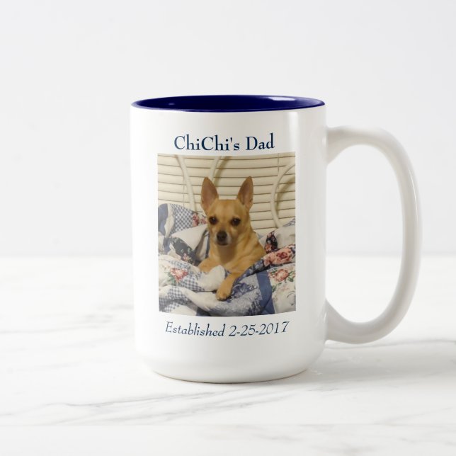Taza orgullosa de la foto del mascota o del padre (Derecha)