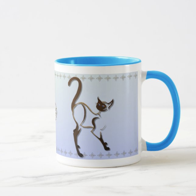 Taza orgullosa del gato siamés (Derecha)