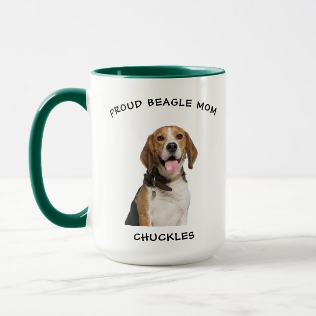 Taza Orgullosa foto de perro Mascota personalizada Beag (Izquierda)