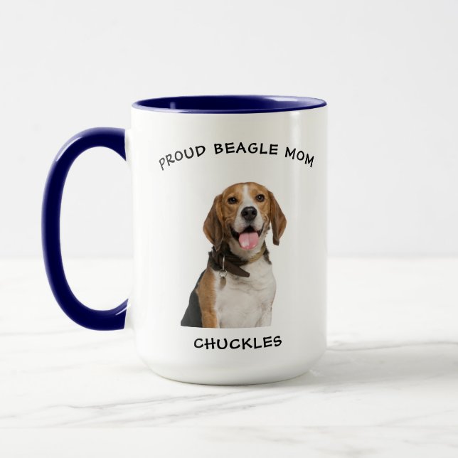 Taza Orgullosa foto de perro Mascota personalizada Beag (Izquierda)