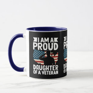 Taza Orgullosa Hija De Un Padre Patriótico Militar Vete