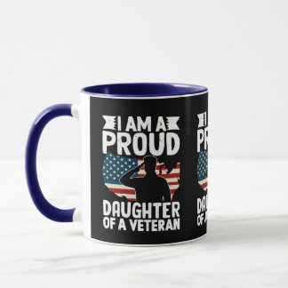 Taza Orgullosa Hija De Un Padre Patriótico Militar Vete